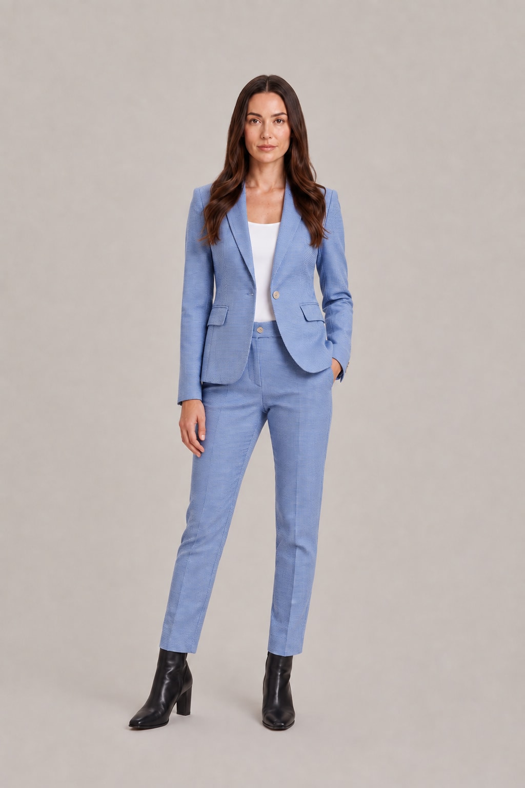 Women's Single Breasted Fitted Blazer Trouser Suit | Esme_3