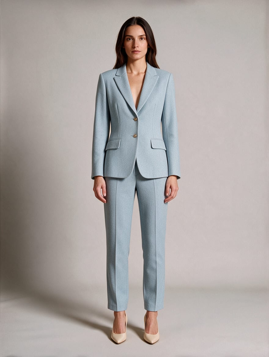 Women's Single Breasted Cropped Trouser Suit Blazer Set | Niamh_3
