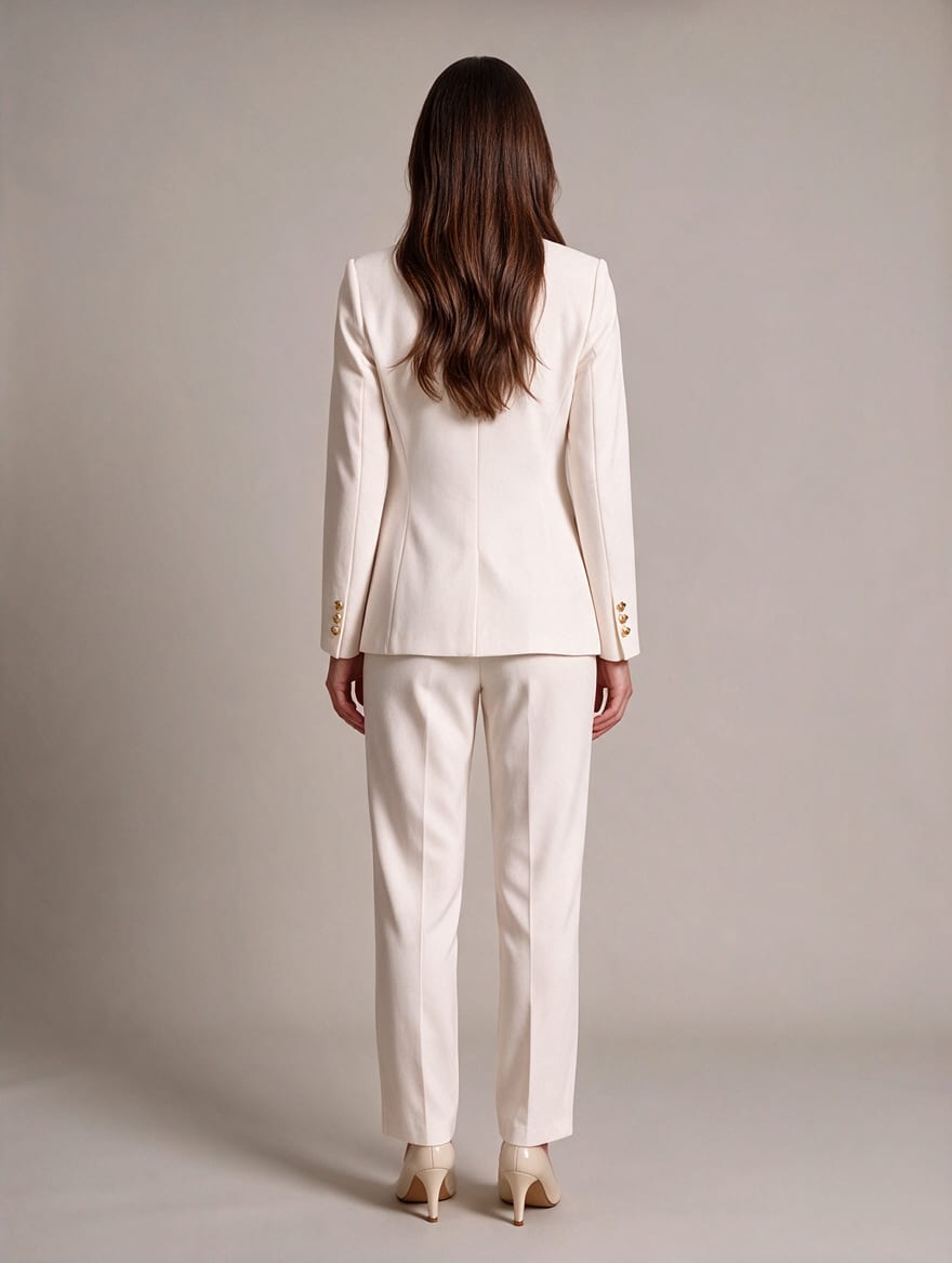 Women's Single Breasted Cropped Trouser Suit Blazer Set | Niamh_4