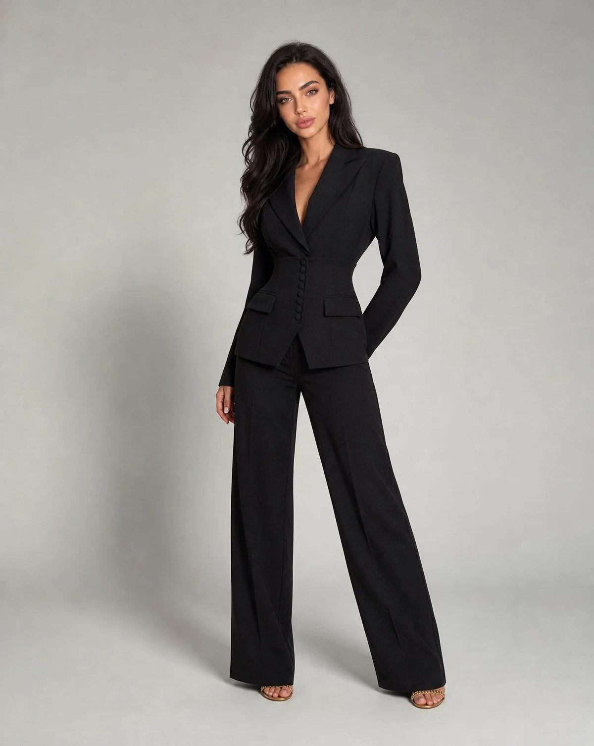 Women's Tailored Wide Leg Trouser Suit | Catherine_6