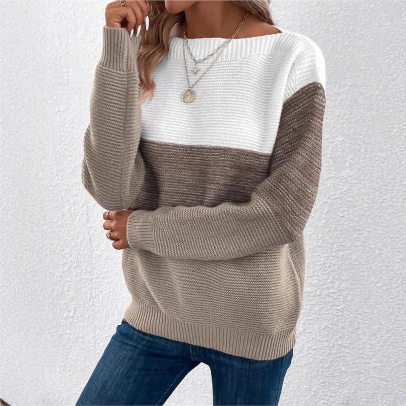 Women's Oversized Color Block Jumper | Sowena_2