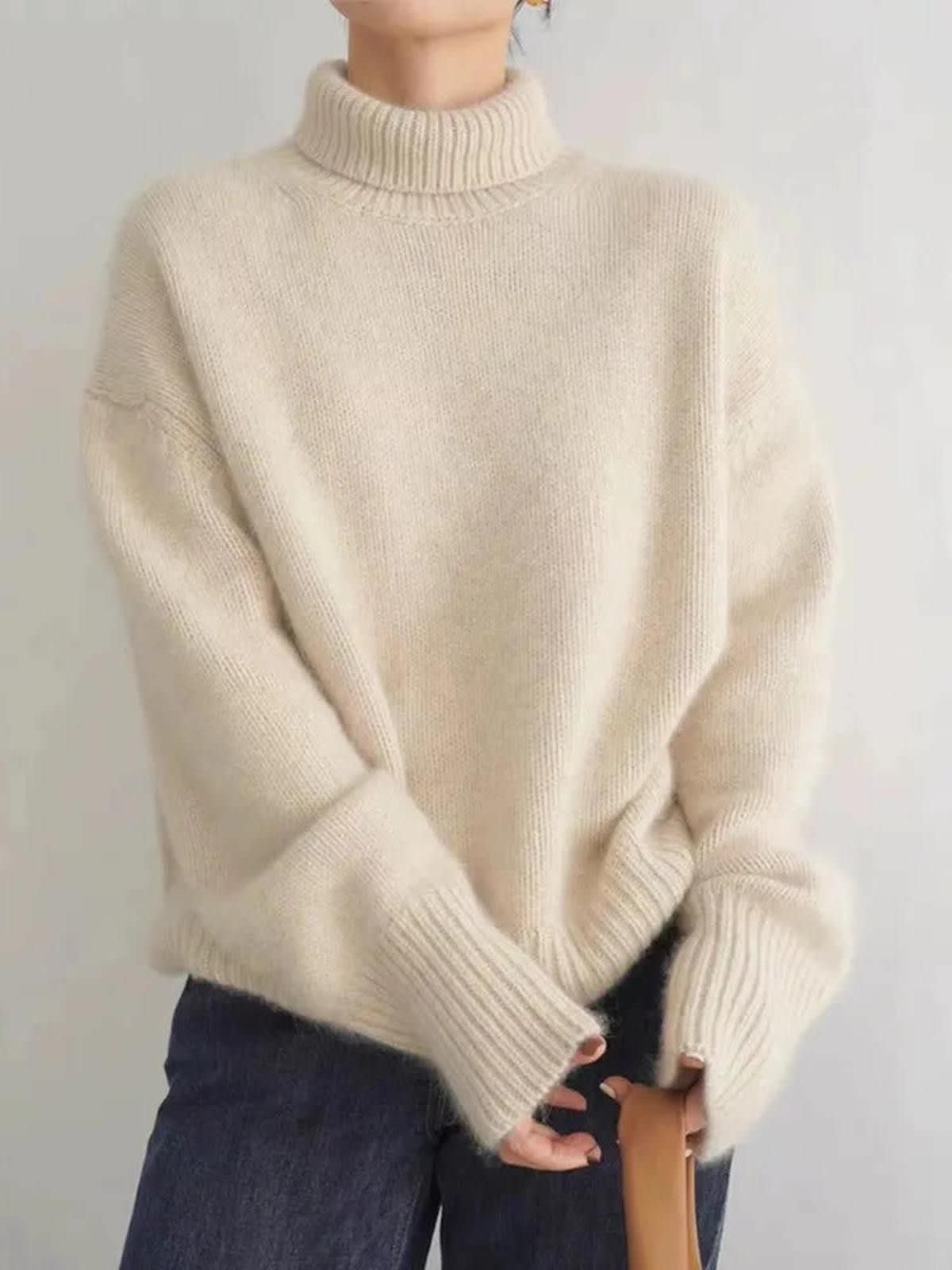 Women's Knit Roll Neck Jumper | Una_2