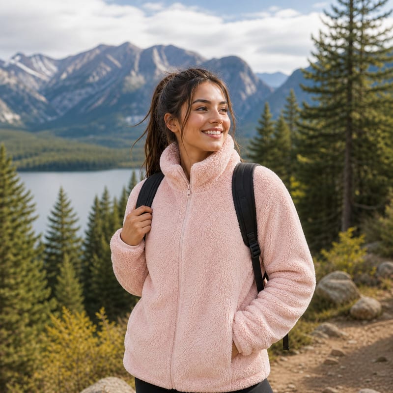 Women's Teddy Fleece Zip Jacket | Meinir_1