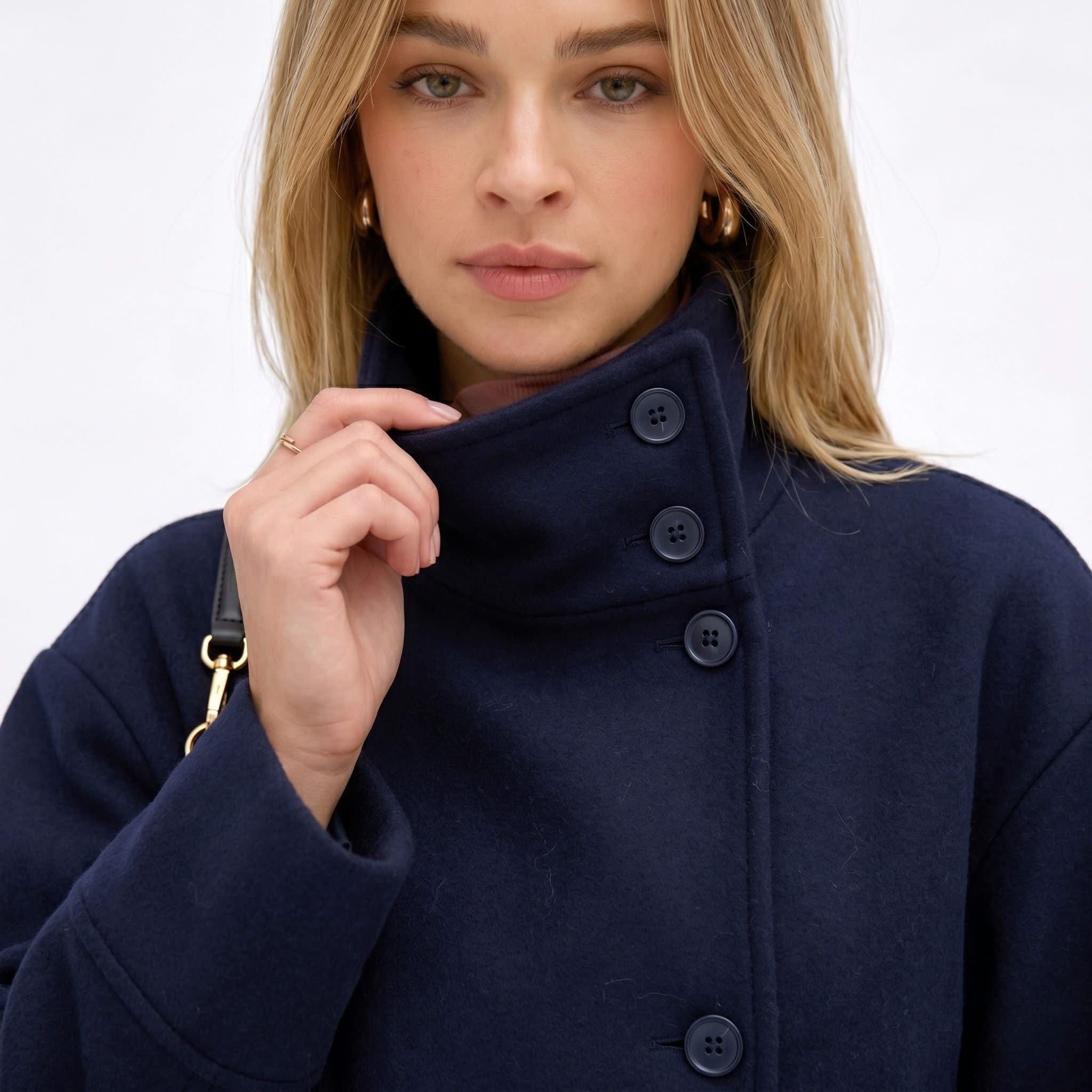 Women's Cropped Funnel Neck Jacket | Sidony_7