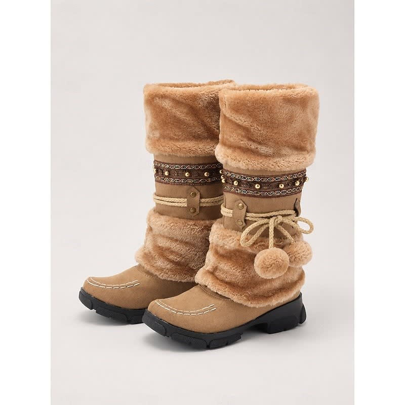 Women's Faux Suede Mid-Calf Winter Boots | Anwen_1