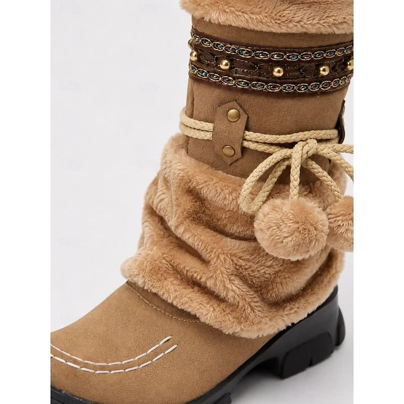 Women's Faux Suede Mid-Calf Winter Boots | Anwen_6