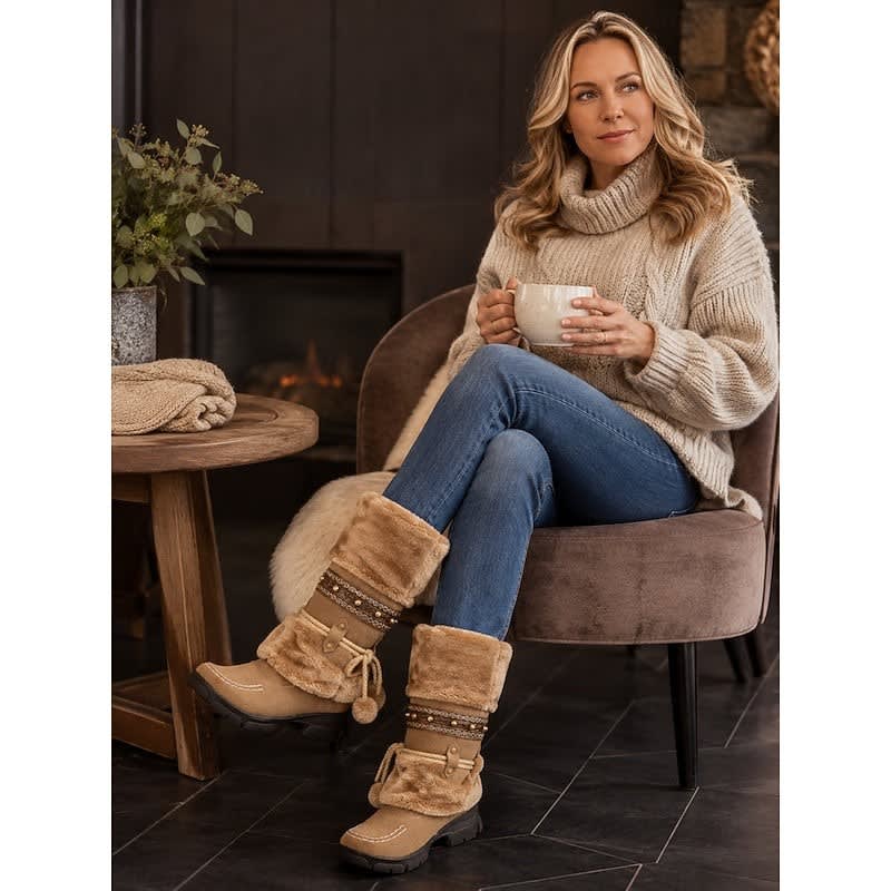 Women's Faux Suede Mid-Calf Winter Boots | Anwen_7