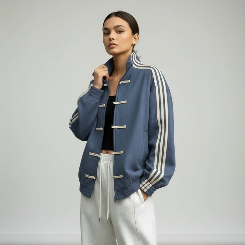 Women's Retro Striped Track Jacket | Gwenda_1