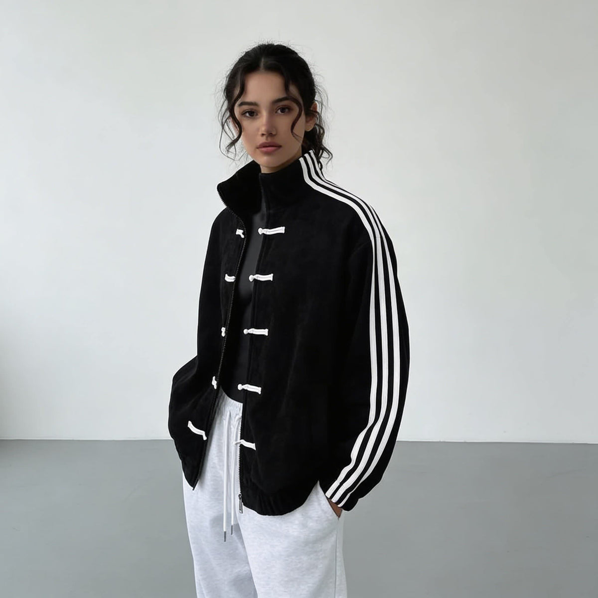 Women's Retro Striped Track Jacket | Gwenda_14
