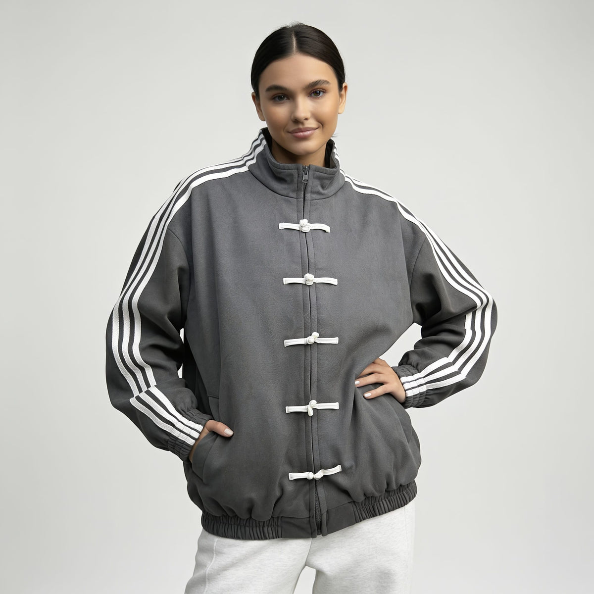 Women's Retro Striped Track Jacket | Gwenda_16