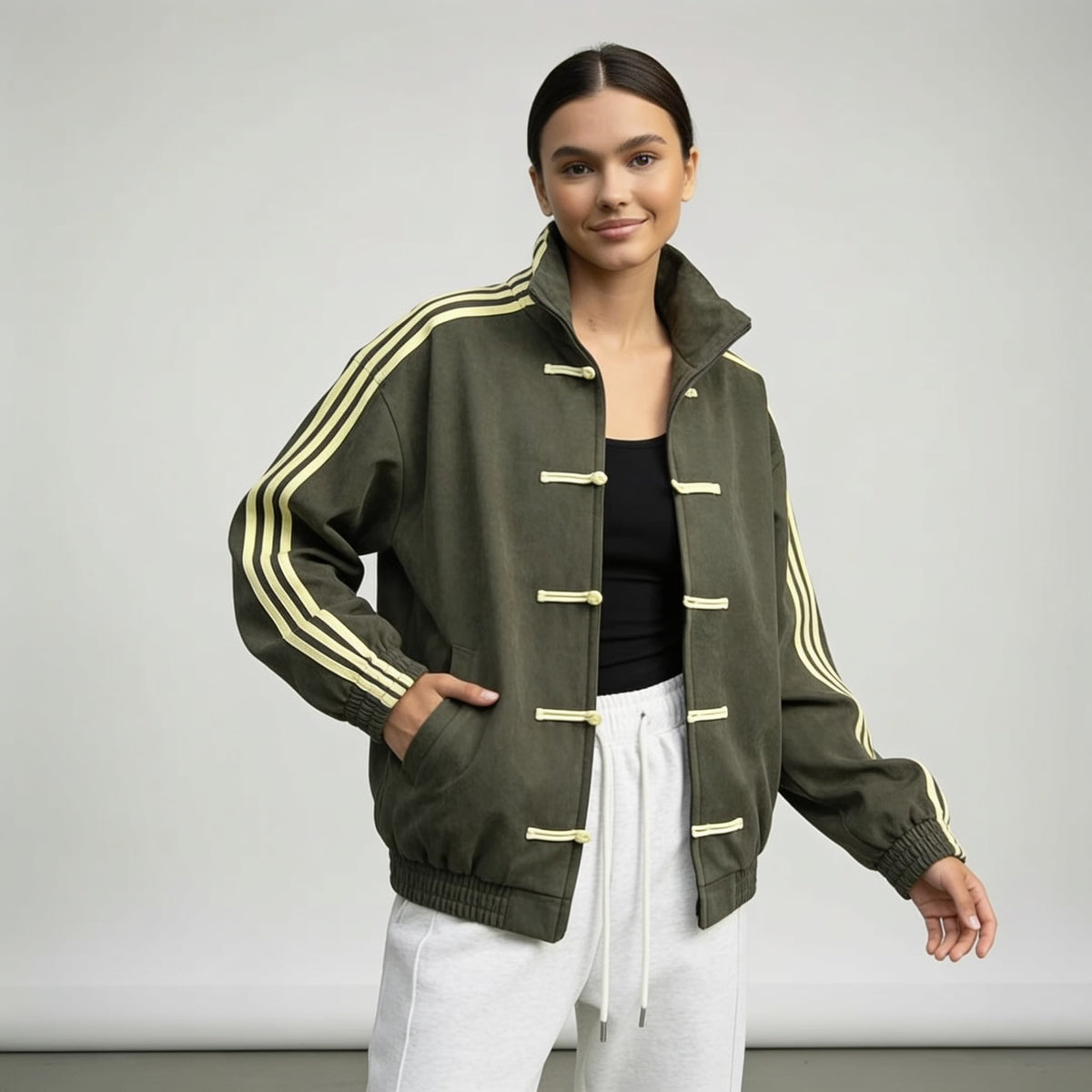 Women's Retro Striped Track Jacket | Gwenda_18