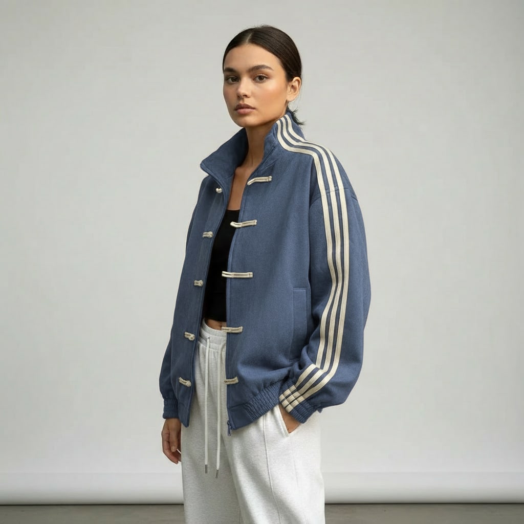 Women's Retro Striped Track Jacket | Gwenda_2
