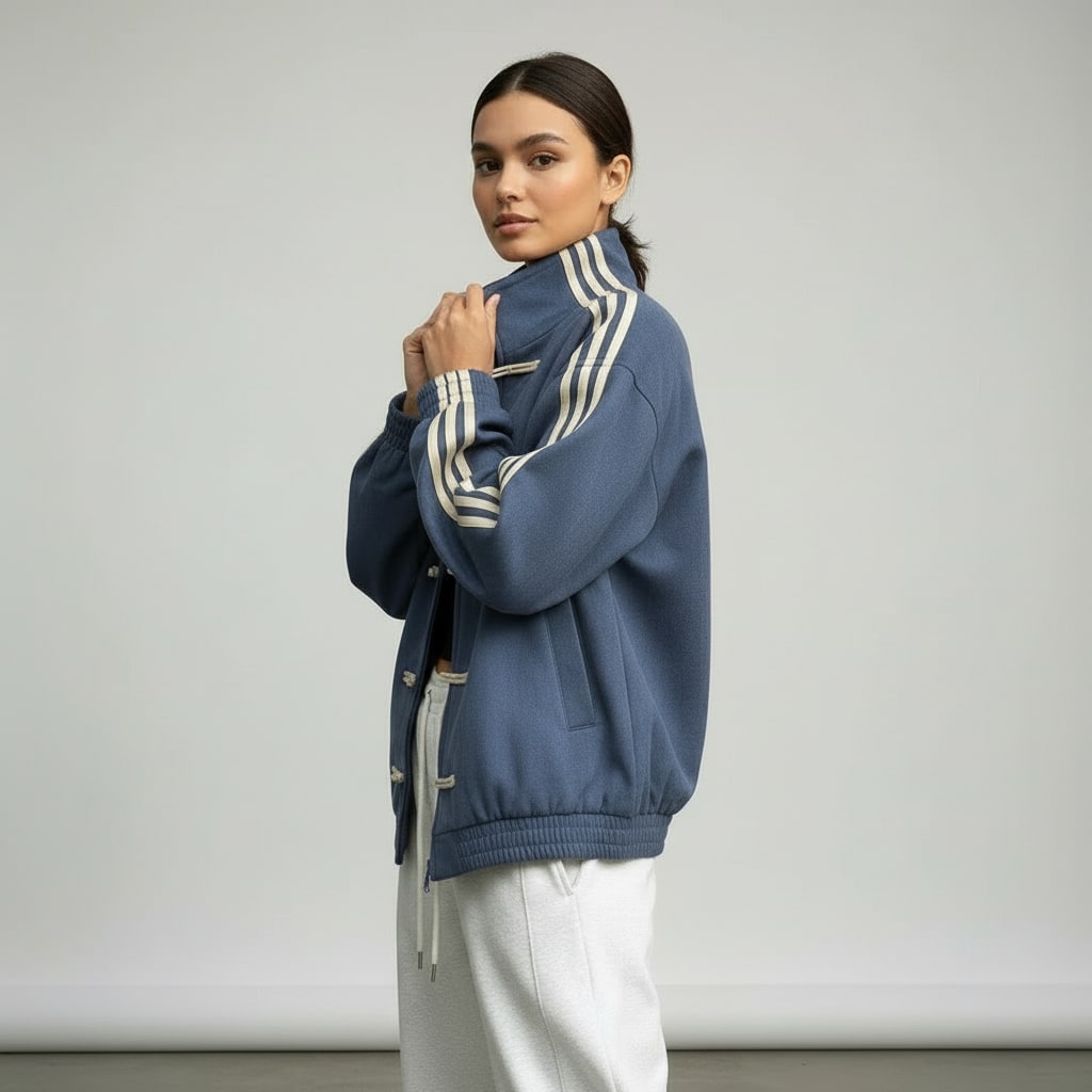Women's Retro Striped Track Jacket | Gwenda_3