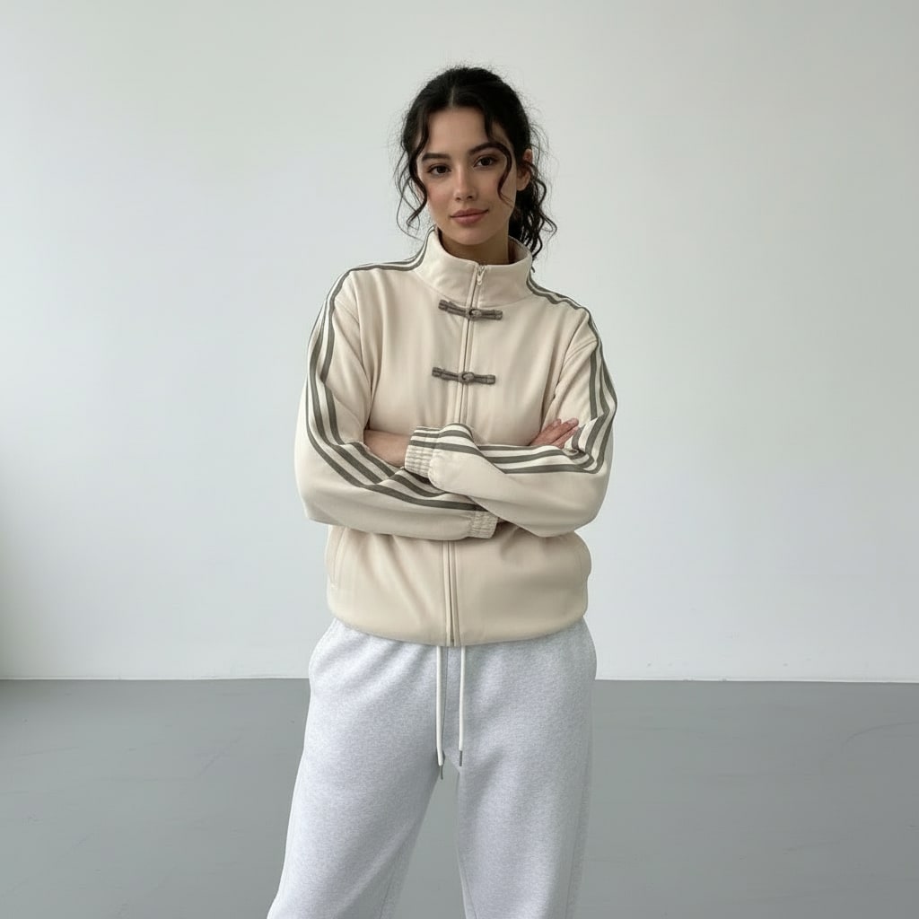 Women's Retro Striped Track Jacket | Gwenda_4