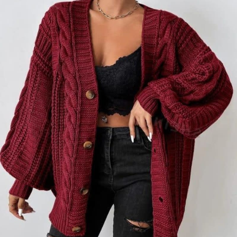 Women's Cable Knit Oversized Cardigan | Maeve_1