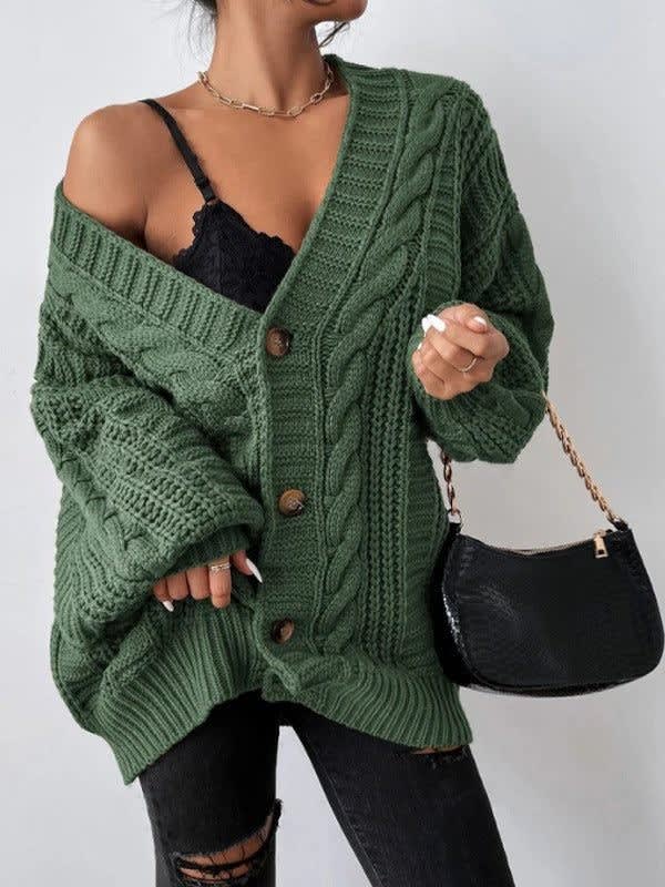Women's Cable Knit Oversized Cardigan | Maeve_2
